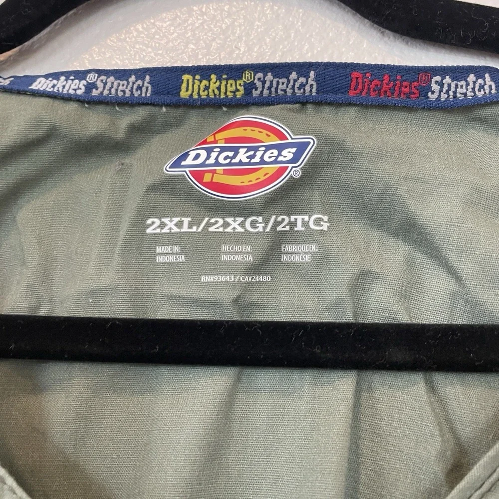 Dickies Olive Green Scrub Top Stretch‎ Size 2XL